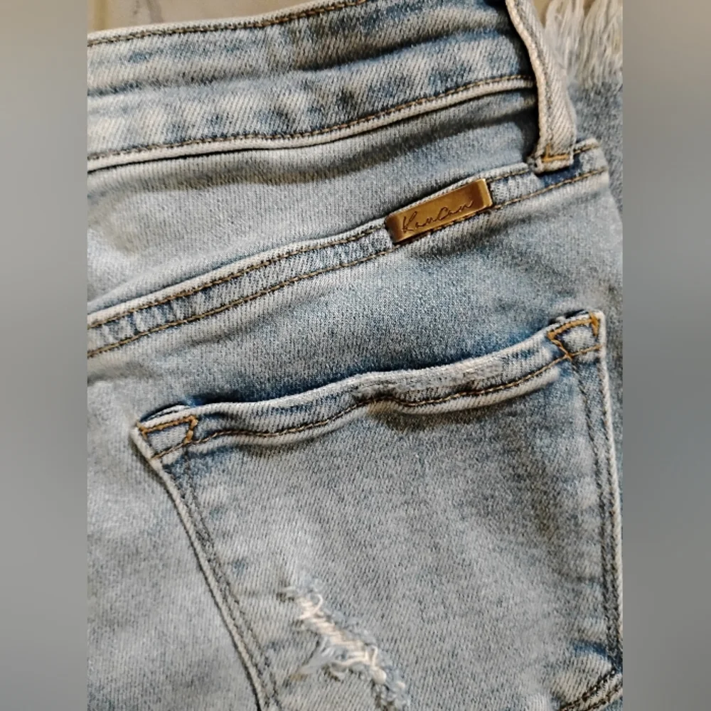 KanCan Distressed Light Blue Flare Jeans - Picture 9 of 13